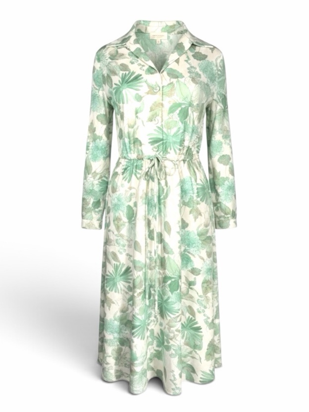 Vintage 1970s Malouf of Dallas Floral Shirtwaist Midi Dress 13/14